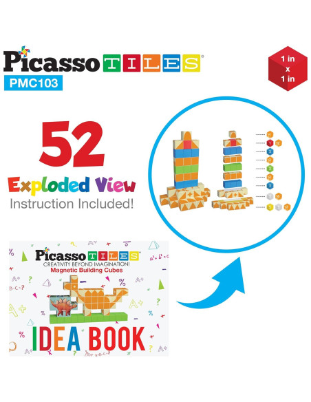 Cubos de Rompecabezas Magnéticos PicassoTiles 103 Piezas Cubos de Rompecabezas Magnéticos PicassoTiles 103 Piezas