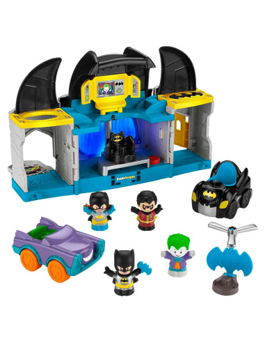 Fisher-Price Batcave Deluxe Juguete con 4 Figuras 18+ Meses