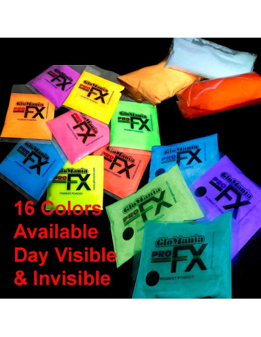 Polvo de Pigmento Fluorescente Glomania 4oz Brilla en la Oscuridad
