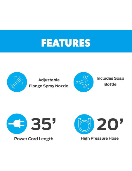 Lavadora a Presión Eléctrica Pulsar PWE2001V 2000 PSI Portátil
