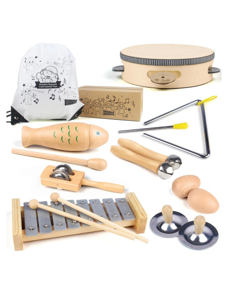 Set de Juguetes Musicales de Madera Chriffer para Niños Set de Juguetes Musicales de Madera Chriffer para Niños