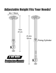 Soporte de Proyector de Techo Ajustable 2-Be-Best Plata 41-65cm 2