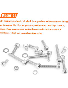 Kit 210 Piezas Tornillos M5 Acero Inoxidable 304 Hexagonal 2