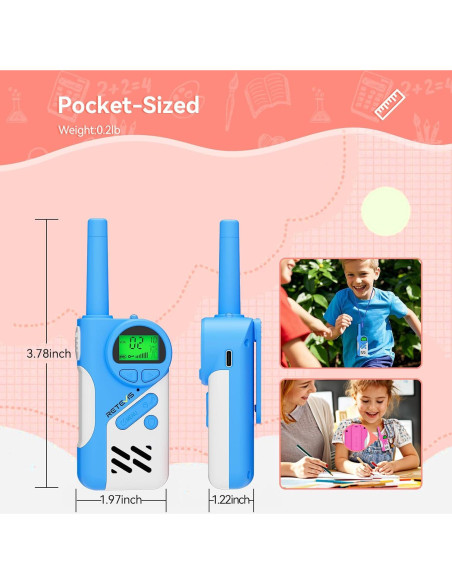 Walkie Talkies Retevis EZTalk 70 para Niños, 2 Vías, Recargables Walkie Talkies Retevis EZTalk 70 para Niños, 2 Vías, Recargables