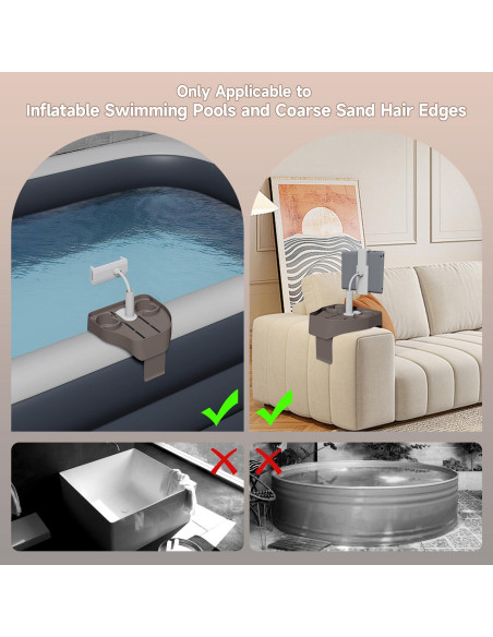 Mesa de bandeja ajustable POOLCOMFT para jacuzzi 3 en 1 Mesa de bandeja ajustable POOLCOMFT para jacuzzi 3 en 1