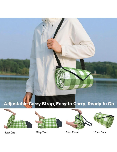 Manta de Picnic Plegable TigeJoy Impermeable 203x203cm Verde Manta de Picnic Plegable TigeJoy Impermeable 203x203cm Verde