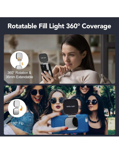 Luz de Selfie Magnética Nagnahz M27 con Espejo y LED