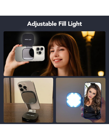 Luz de Selfie Magnética Nagnahz M27 con Espejo y LED