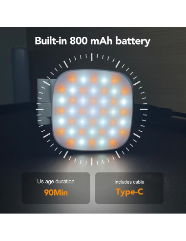 Luz de Selfie Magnética Nagnahz M27 con Espejo y LED