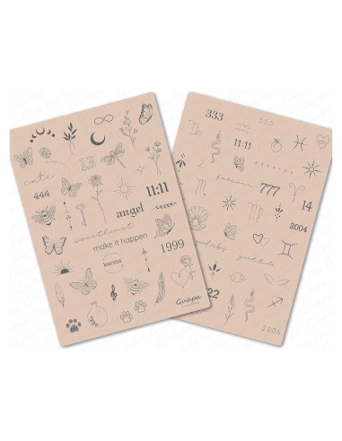 Piel de Práctica para Tatuaje Guapa 3 Piezas con 80 Diseños