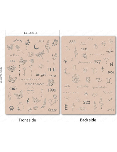 Piel de Práctica para Tatuaje Guapa 3 Piezas con 80 Diseños