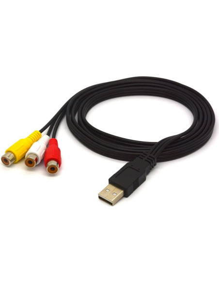 Cable USB a 3 RCA 1.5m PIIHUSW Adaptador AV Audio Video Cable USB a 3 RCA 1.5m PIIHUSW Adaptador AV Audio Video
