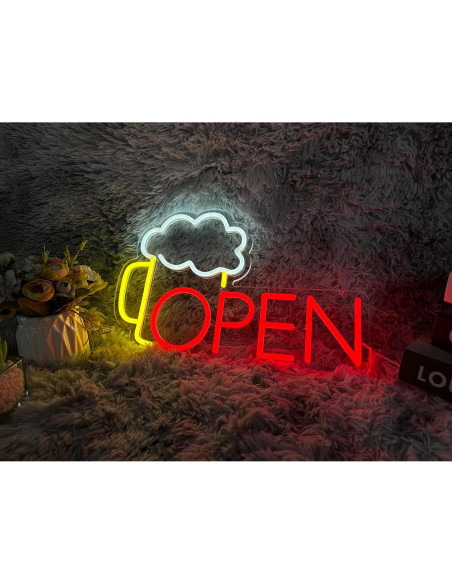Cartel de Neón Abierto de Cerveza NEONGRAND 43x28 cm LED Cartel de Neón Abierto de Cerveza NEONGRAND 43x28 cm LED