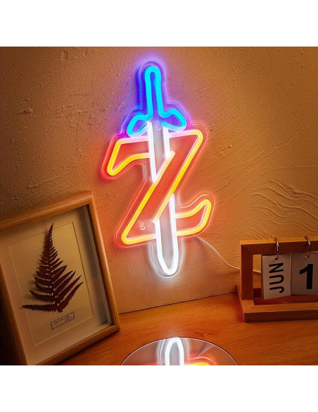 Luz nocturna LED espada Cusgazy USB decorativa 33.97x16.99 cm Luz nocturna LED espada Cusgazy USB decorativa 33.97x16.99 cm