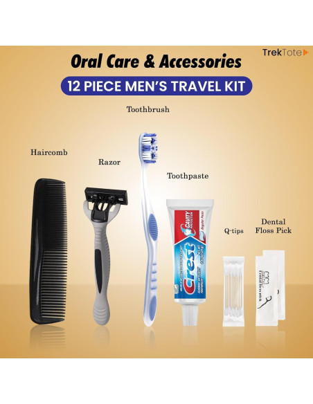 Kit de Aseo de Viaje Trektote para Hombres - 12 Piezas TSA Kit de Aseo de Viaje Trektote para Hombres - 12 Piezas TSA