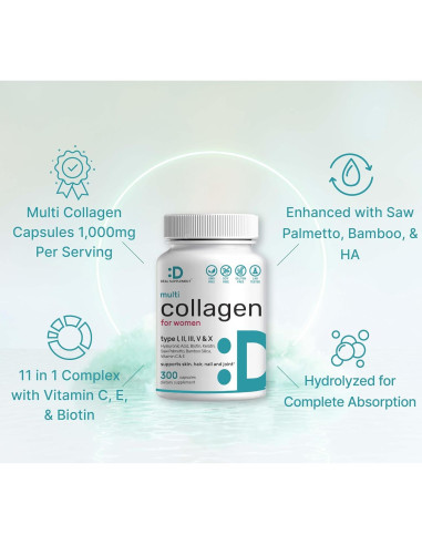 Píldoras de Colágeno Múltiple Deal Supplement 300 Cápsulas