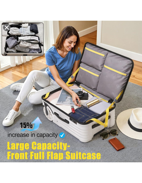 Maleta de Mano Dura ROPLUS 21" con Ruedas Grandes y Cerradura TSA Maleta de Mano Dura ROPLUS 21" con Ruedas Grandes y Cerradura TSA