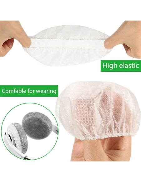 Cubiertas Desechables para Auriculares BBTO 200 Piezas 11 cm Blanco Cubiertas Desechables para Auriculares BBTO 200 Piezas 11 cm Blanco
