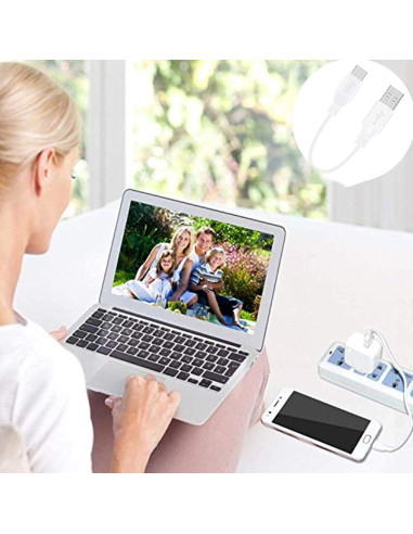 Cable de Carga USB a Micro USB Saipomor 20CM Blanco
