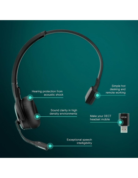 Auricular DECT EPOS SENNHEISER IMPACT SDW 5031 - Inalámbrico Auricular DECT EPOS SENNHEISER IMPACT SDW 5031 - Inalámbrico
