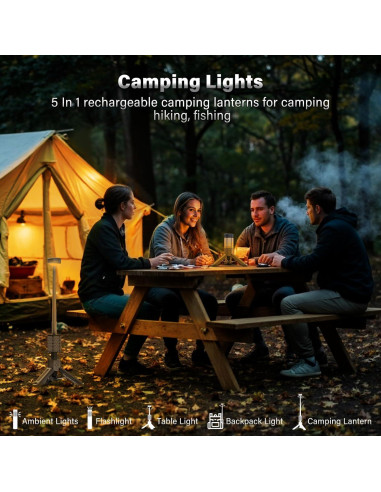 Linterna de Camping Telescópica M KARMATER 10500mAh Impermeable