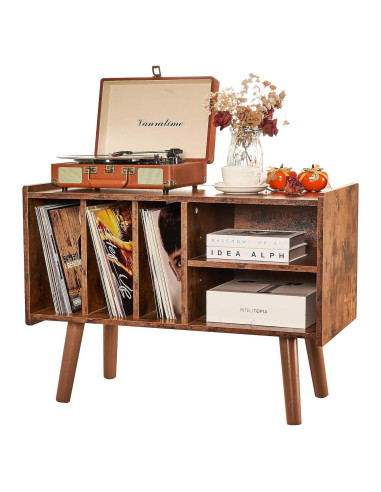 Soporte para Tocadiscos LKKRO con Almacenamiento para Vinilos