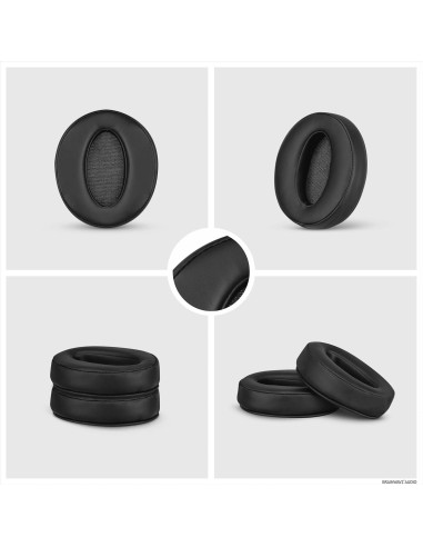 Almohadillas de Reemplazo Brainwavz para Sennheiser HD 4.50 y más - Cuero PU Negro