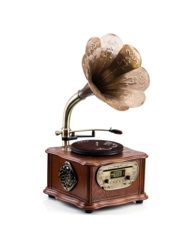 Tocadiscos Gramófono Meageal VS-1722CD Madera Bluetooth