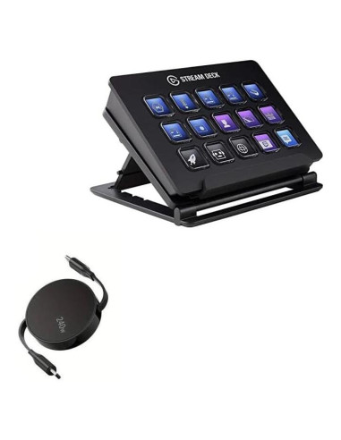 Cable USB Tipo-C Retráctil BoxWave 240W para Elgato Stream Deck