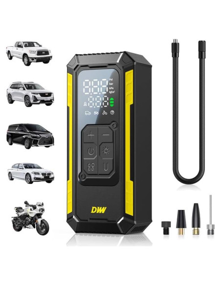 Compresor de Aire Portátil DWW DW17 150 PSI Inflador Neumáticos Compresor de Aire Portátil DWW DW17 150 PSI Inflador Neumáticos