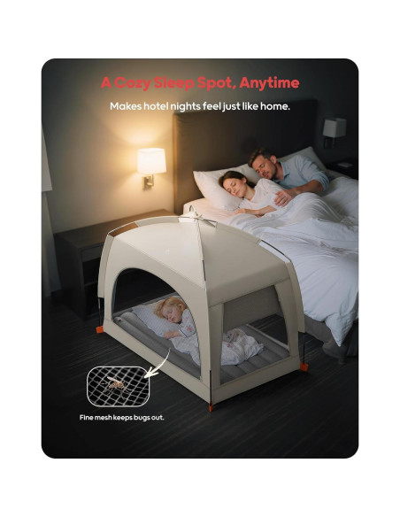Cama de viaje inflable QPAU para niños con tienda 133.7x82.8cm Cama de viaje inflable QPAU para niños con tienda 133.7x82.8cm