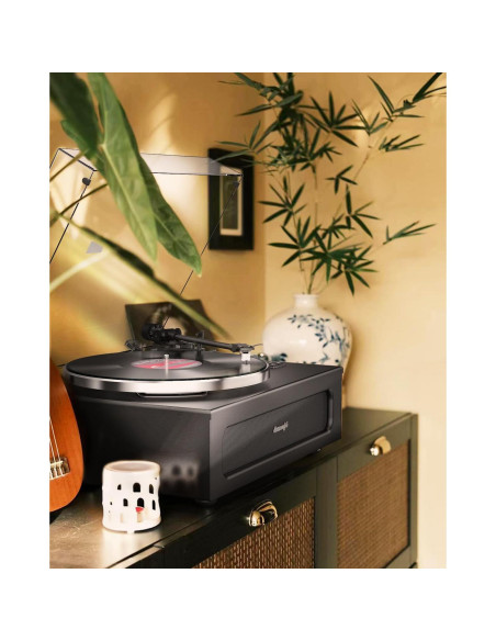 Reproductor de Vinilo Seasonlife HQ-KZ018 4 Altavoces BT Negro Reproductor de Vinilo Seasonlife HQ-KZ018 4 Altavoces BT Negro