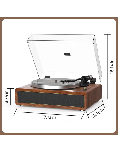 Reproductor de Vinilo Seasonlife HQ-KZ001 Bluetooth 33/45 RPM
