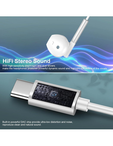 Auriculares USB C in-ear M55 para iPhone y Samsung