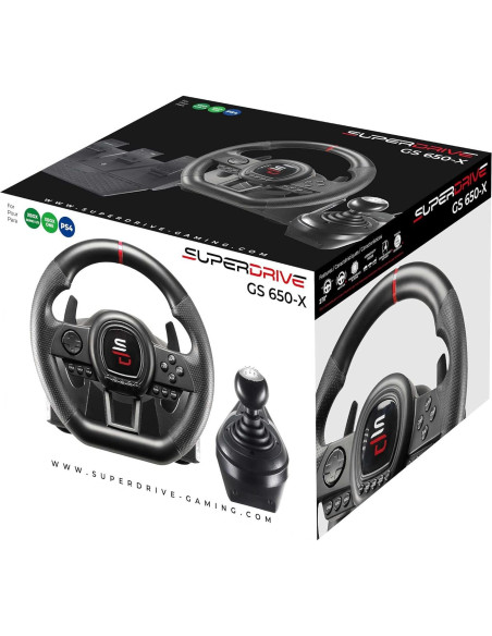 Volante Subsonic GS650-X con palanca y 3 pedales para consolas Volante Subsonic GS650-X con palanca y 3 pedales para consolas