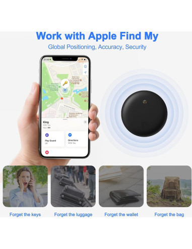 Paquete de 4 rastreadores Roiciao para Find My iOS, IPX6