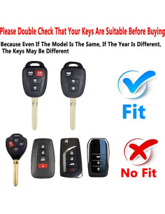 Funda de Llave Toyota Compatible - Highlander, Camry, RAV4, Corolla 2
