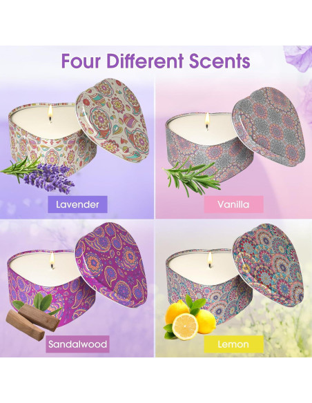 Set de 4 Velas Aromáticas WarmEmbrace - Lavanda, Vainilla, Sándalo, Limón Set de 4 Velas Aromáticas WarmEmbrace - Lavanda, Vainilla, Sándalo, Limón