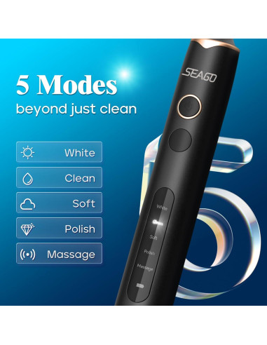 Cepillo de Dientes Eléctrico SEAGO SG-2603 con 8 Cabezas