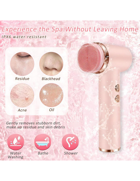 Cepillo Facial Eléctrico DotPet SK-0309 4 en 1 IPX6 Rosa Cepillo Facial Eléctrico DotPet SK-0309 4 en 1 IPX6 Rosa