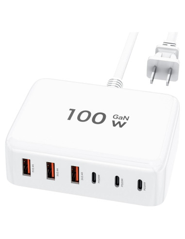 Cargador Rápido USB C 100W 6 Puertos GaN Shenzhen XHD-PD100W