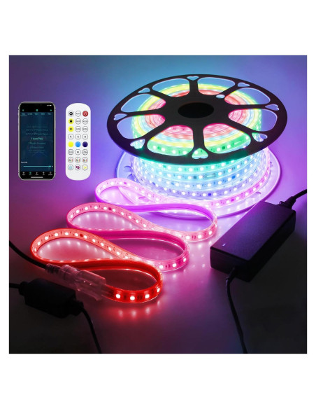 Tira de Luz LED Inteligente RGB 30M 1800 LEDs IP67 Control APP Tira de Luz LED Inteligente RGB 30M 1800 LEDs IP67 Control APP