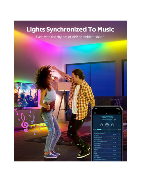 Tira de Luz LED Inteligente RGB 30M 1800 LEDs IP67 Control APP Tira de Luz LED Inteligente RGB 30M 1800 LEDs IP67 Control APP