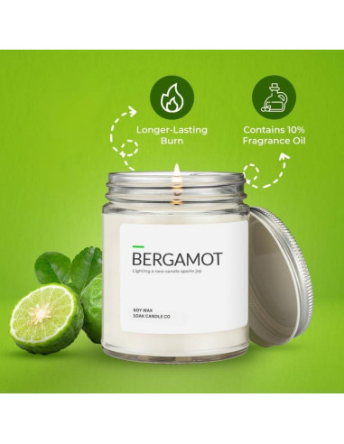 Vela Aromática de Soja 1OAK Bergamota 198g - Larga Duración