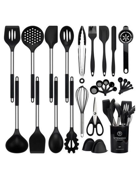 Juego de Utensilios de Cocina NCUE 28 Piezas Silicona Acero Inoxidable Juego de Utensilios de Cocina NCUE 28 Piezas Silicona Acero Inoxidable
