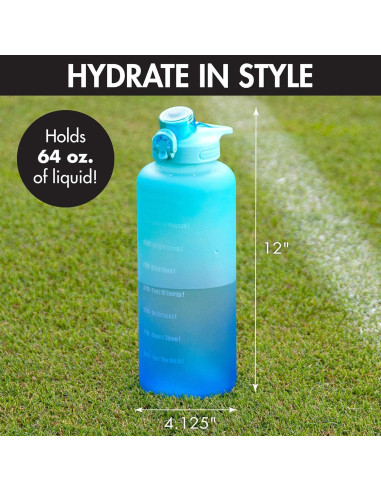 Botella de Agua Motivacional Primula 2L a Prueba de Fugas
