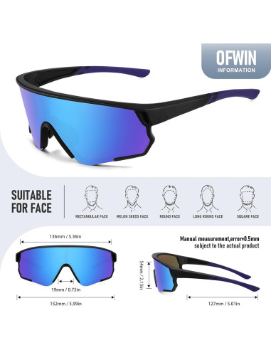 Gafas de sol deportivas OFWIN polarizadas UV400 unisex