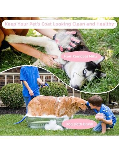 Kit de Aseo para Mascotas Wisedog - 7 Piezas Rosa Mejorado