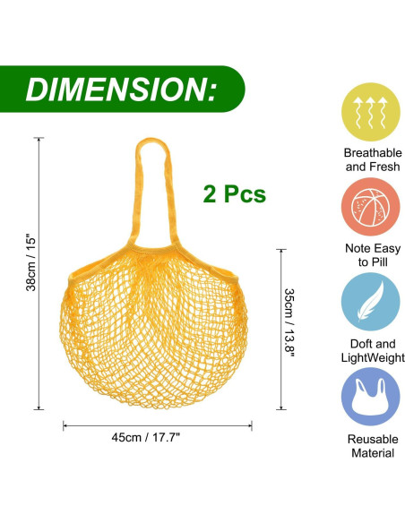 Bolsas de Almacenamiento de Malla Reutilizables uxcell - Amarillo Bolsas de Almacenamiento de Malla Reutilizables uxcell - Amarillo