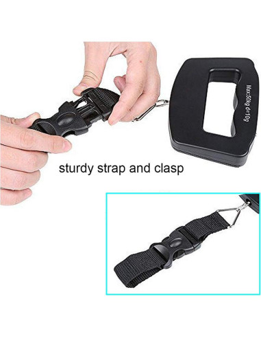 Báscula Digital de Equipaje YAGSUW 50kg Negra Portátil